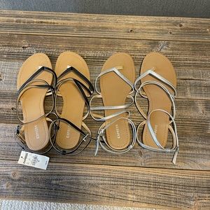 Two pairs of Express strappy sandals